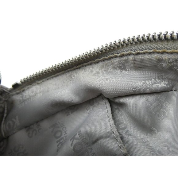 Michael Kors Abbey Gray Silver Perforated Leather Mini Backpack - Picture 13 of 16